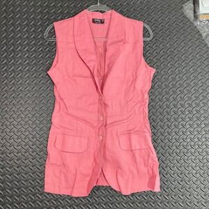 Vintage Christy Girl Red Sleeveless Business Casual‎ Made USA Suit Vest Jacket 8